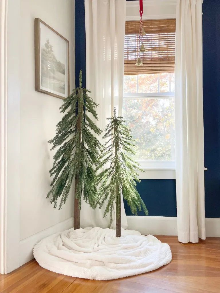 DIY Christmas tree made from real branches and sticks