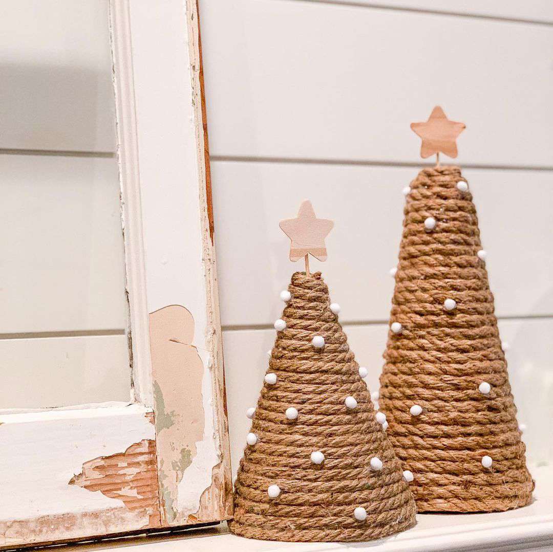 Small trees made from twine