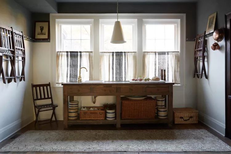 rustic kitchen sink window curtains