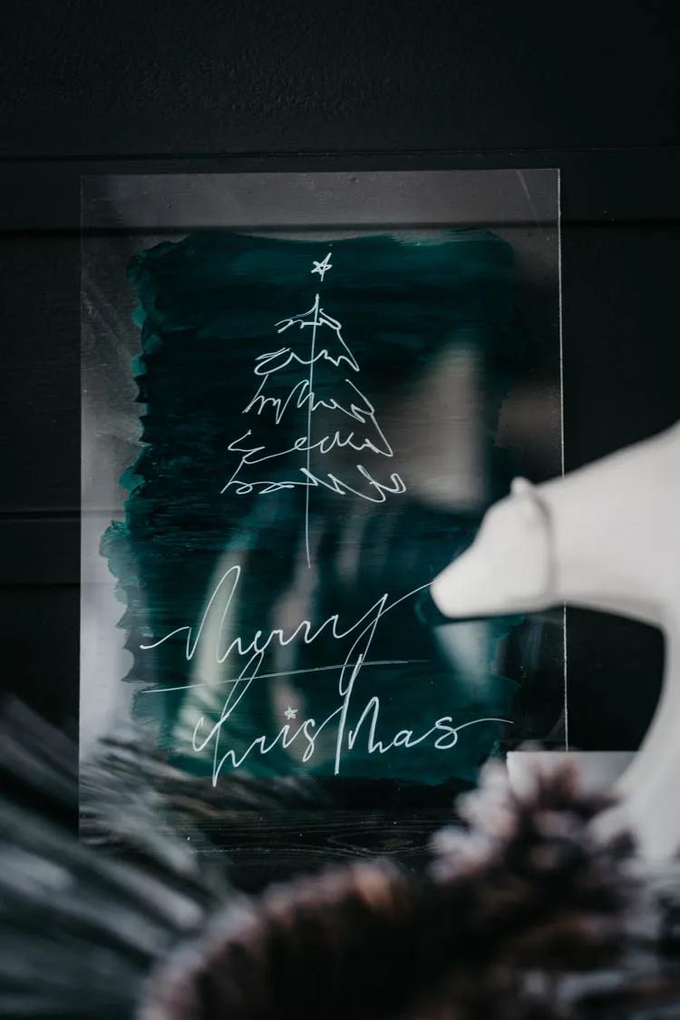 An acrylic DIY Christmas sign