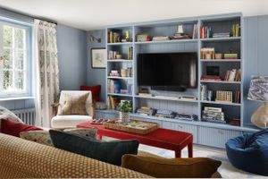 Der Hauptgrund, warum sich Ihr Wohnzimmer eng anfühlt (und es ist nicht zu viel Möbel) 4 Studio Peake Sky Blue Wohnzimmer