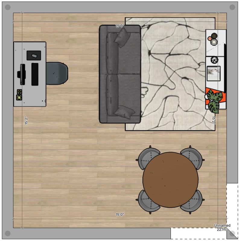 mock up of wide square living room
